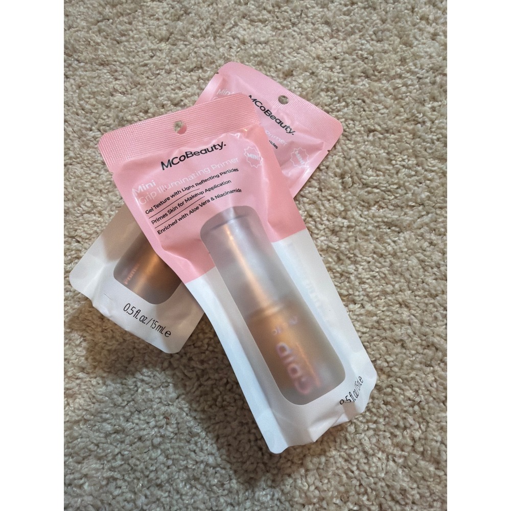 MCoBeauty Mini Grip Illuminating Primer Gel 0.5oz 15ml Lot of 2 Niacinamide Aloe